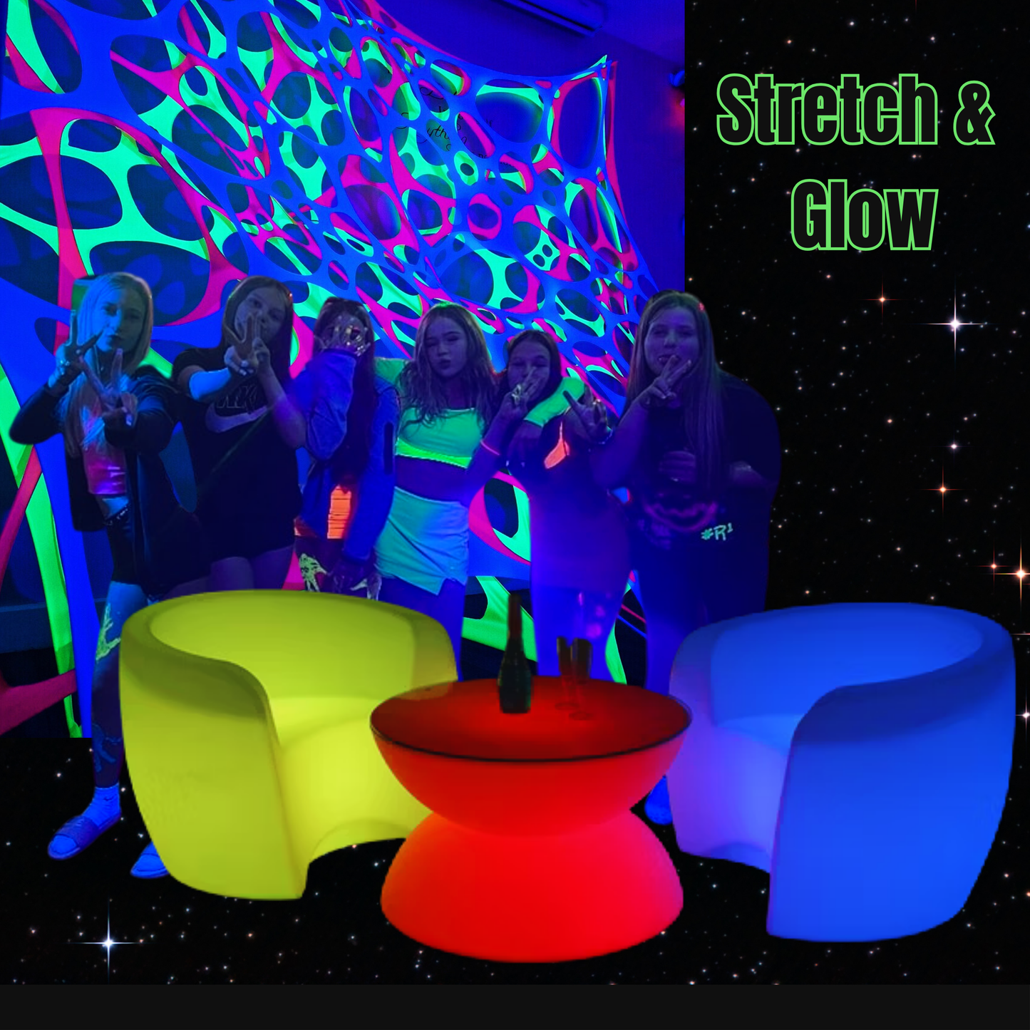 UV Neon 3 pack party Webbing Decoration
