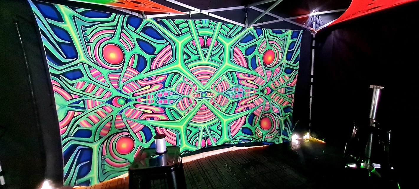 UV Psytrance Glow in the dark Venue decoration Transformation