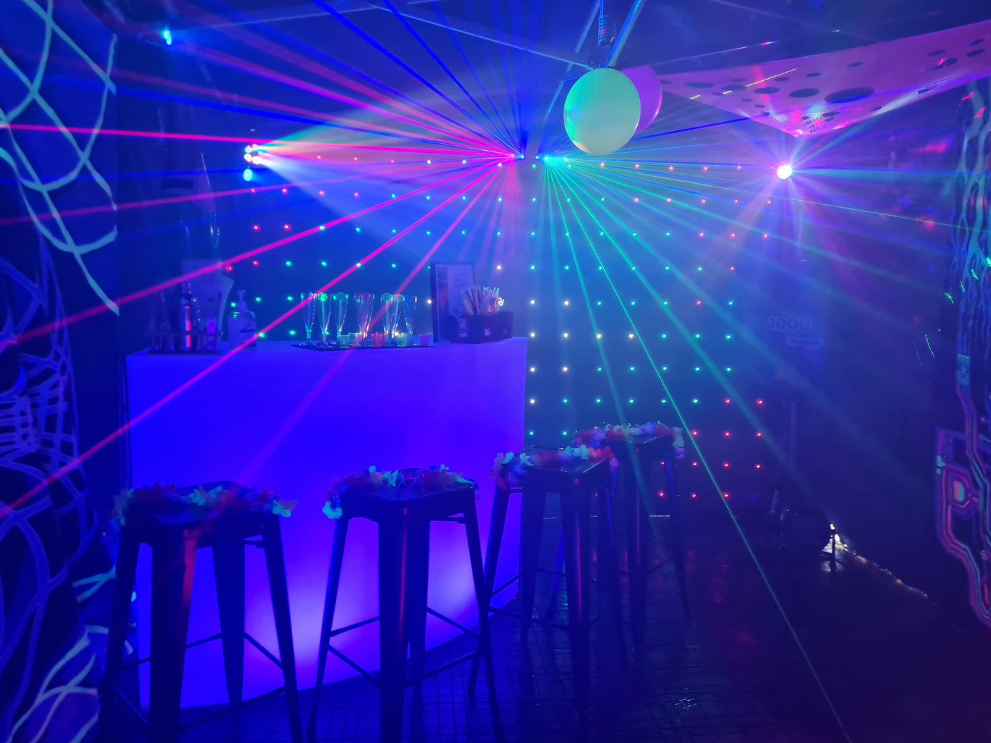 UV Rave cave party tent hire Shropshire