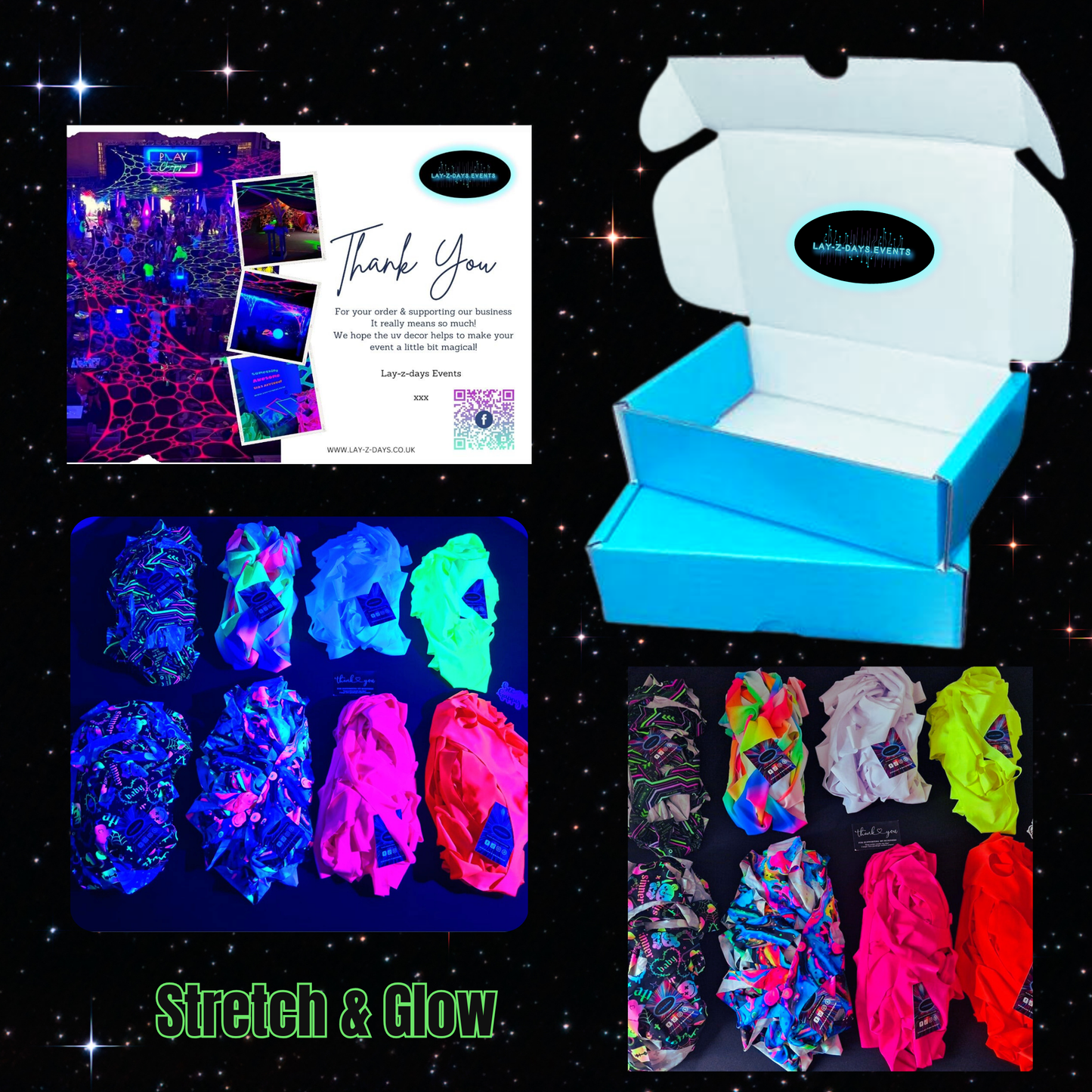 UV White Party Glowing stretch webbing Decoration