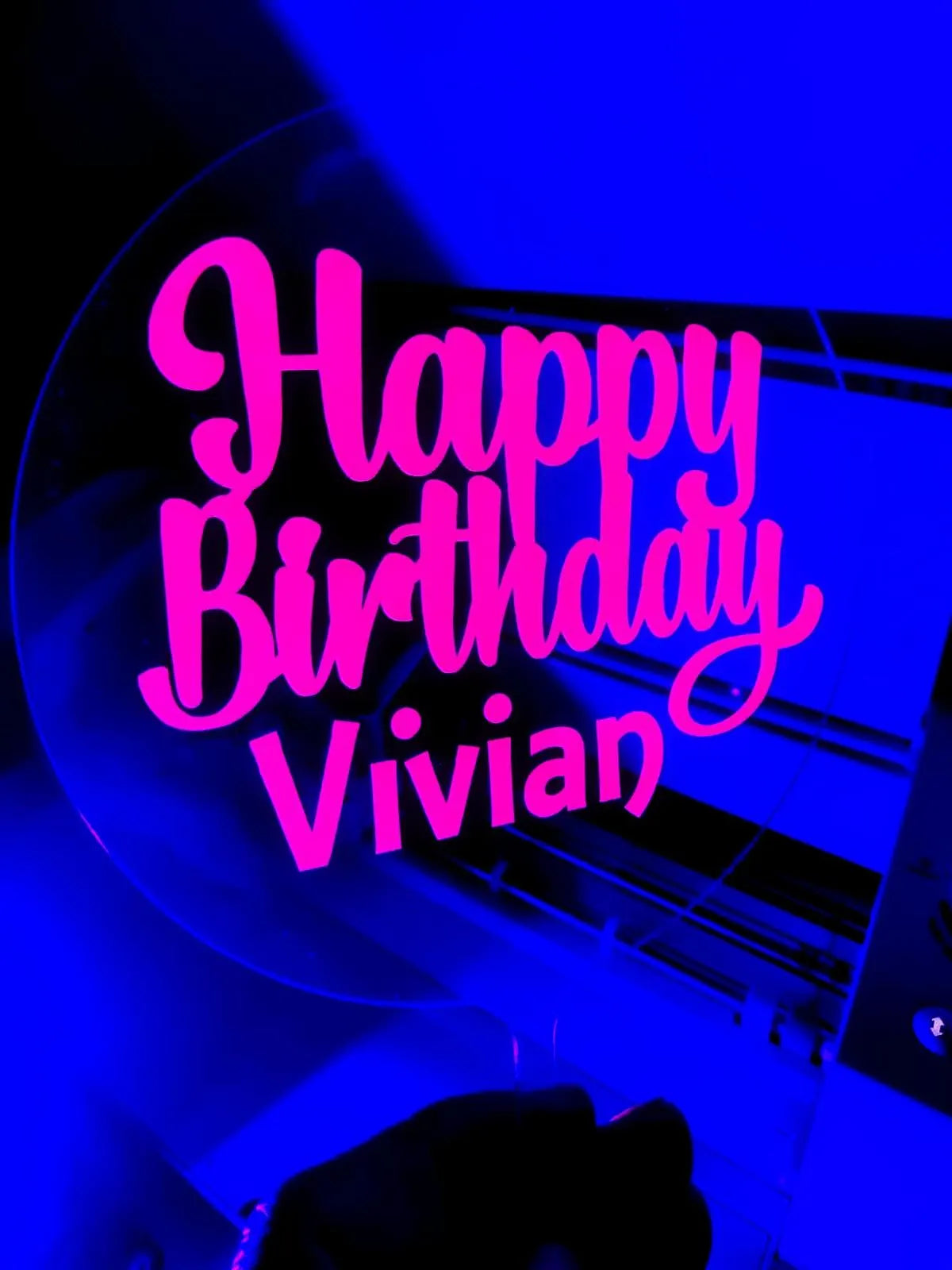 uv glow neon cake topper