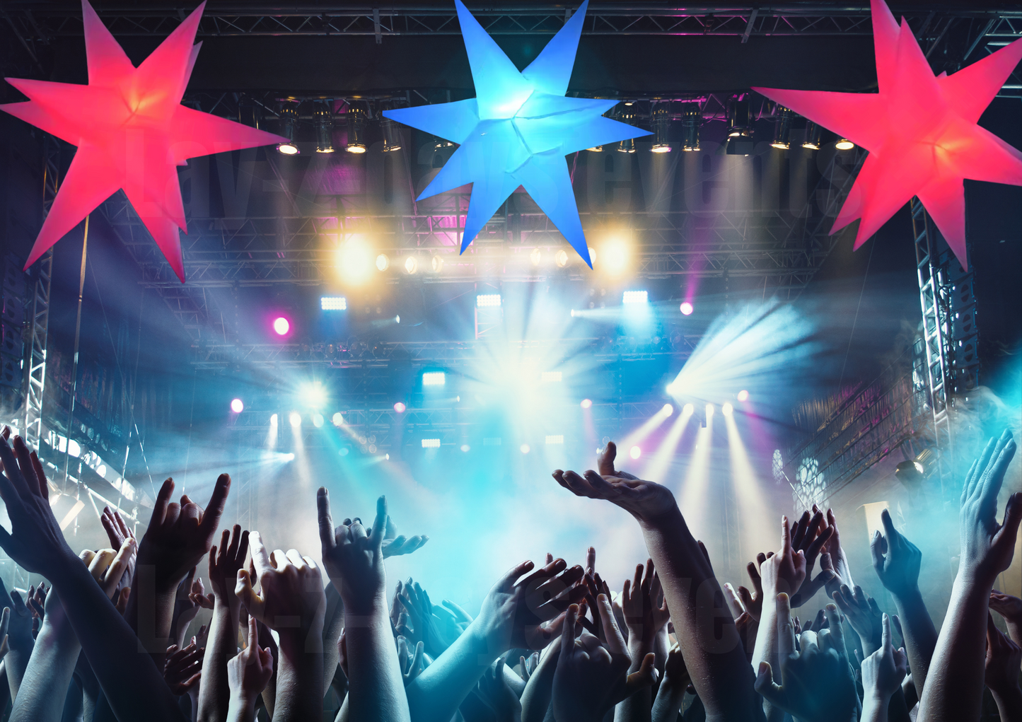 led star inflatable hanging colour changing light up event decorations