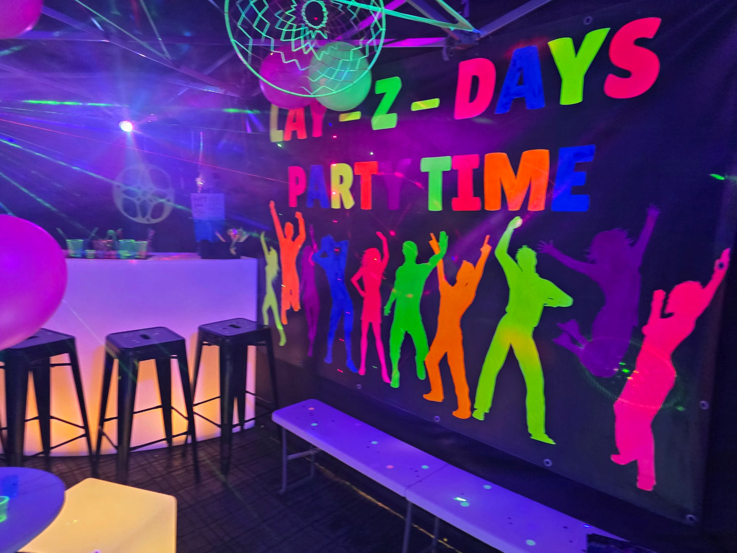neon party tent hire