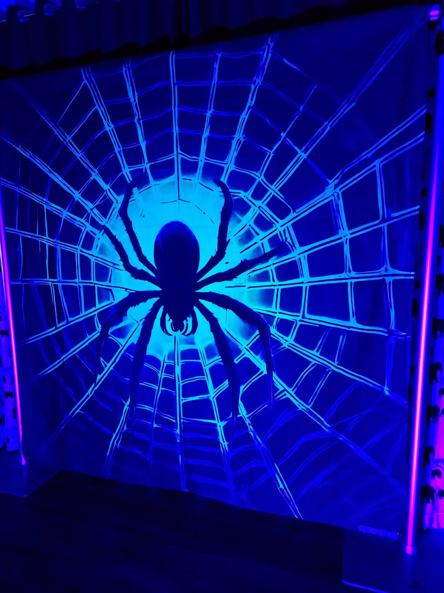uv halloween spider tapestry