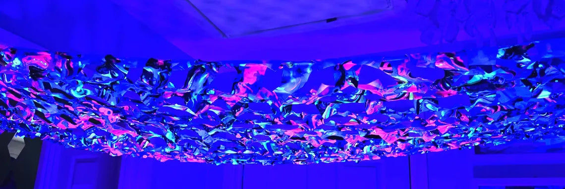UV reactive acid bath neon party stretch decoration for events