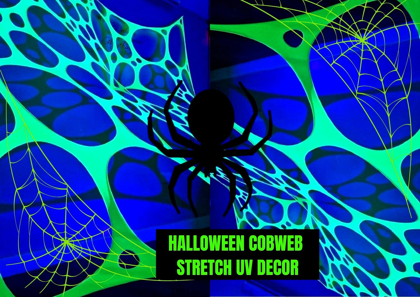 UV Green Stretch event Ceiling Webbing decor