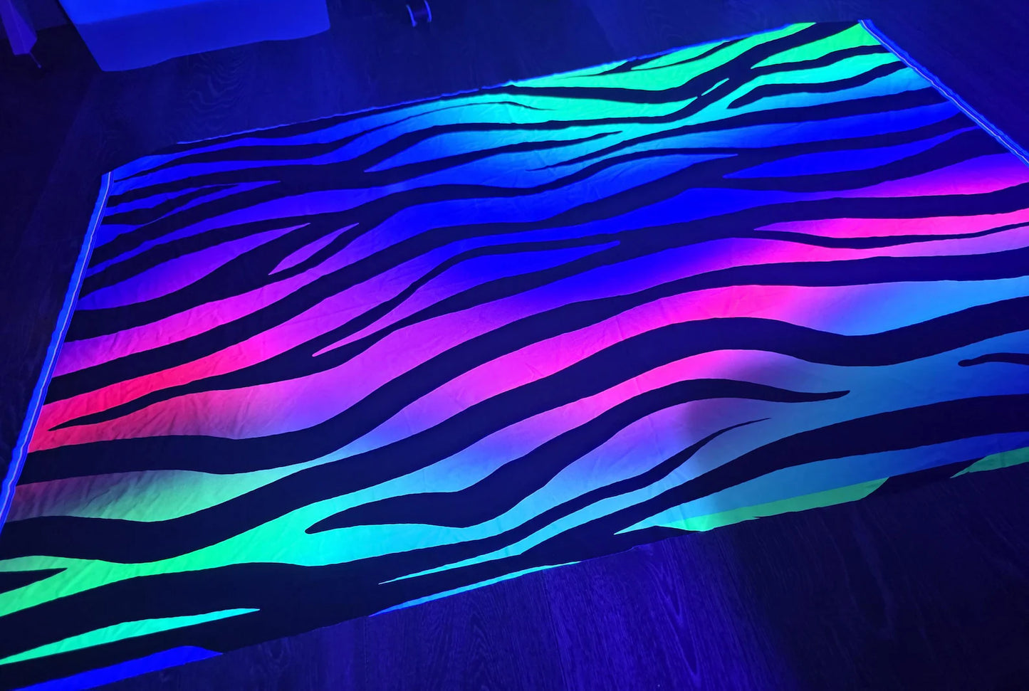 UV Rainbow zebra neon print fabric