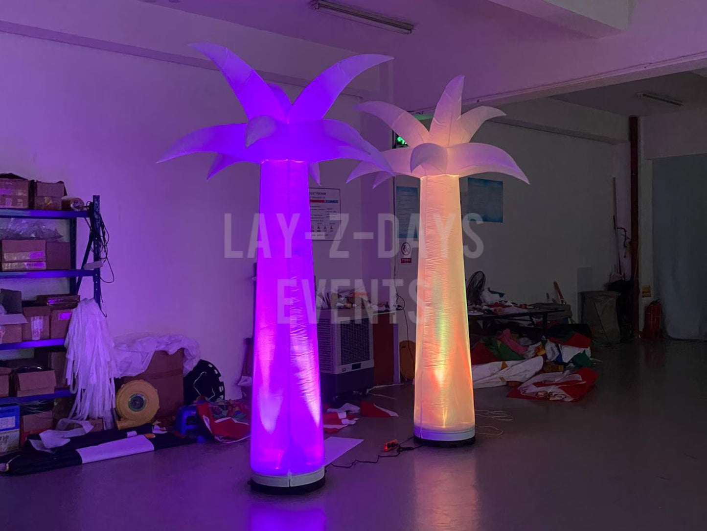 led inflatable colour changing palm tree
