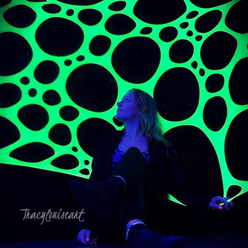 UV Neon Stretch Glow webbing decoration x3 pk