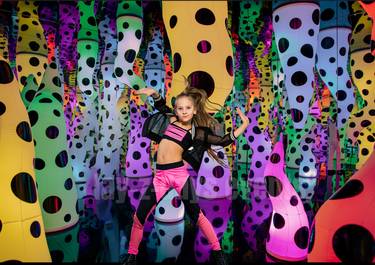 inflatable event décor tentacles that light up with polka dot display