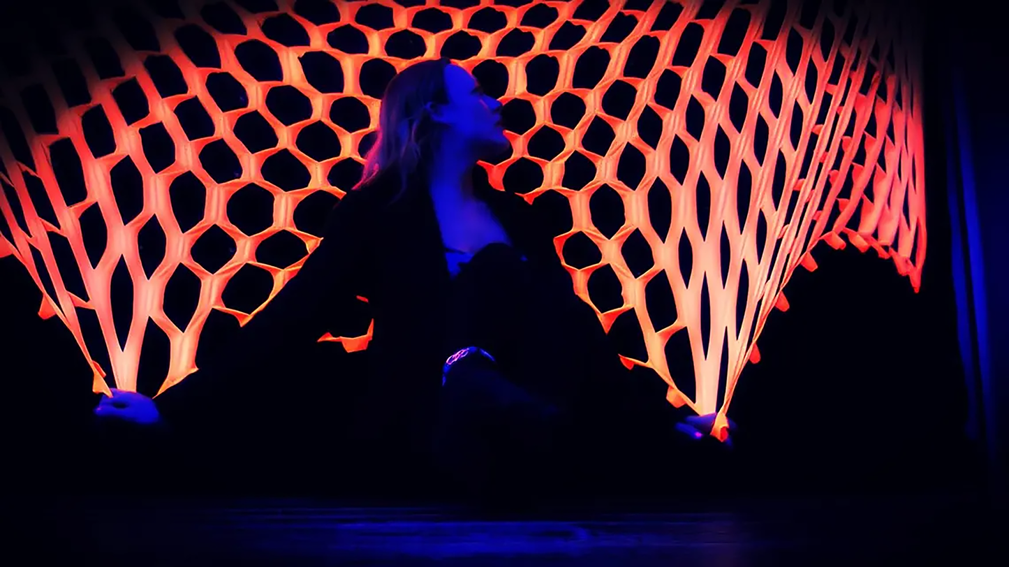 uv reactive orange camo netting party decoration stretch event decor for ceilings and walls