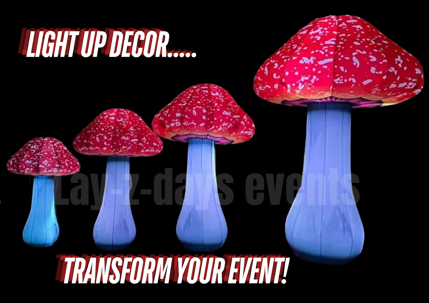 led colour changing inflatable decor mushroom