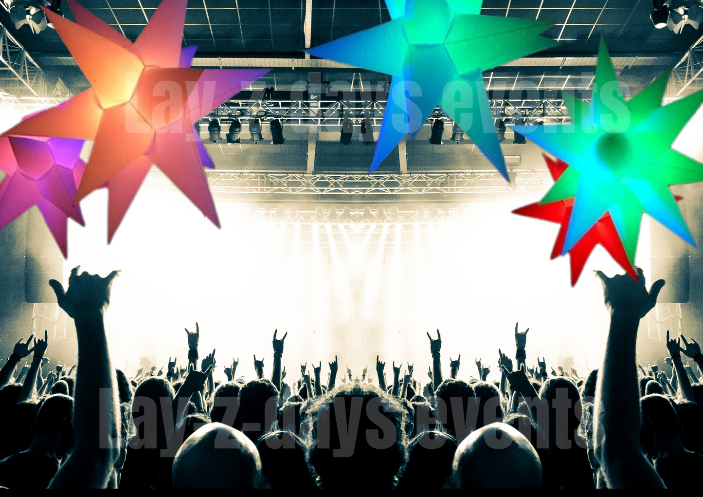 led star inflatable hanging colour changing light up event decorations