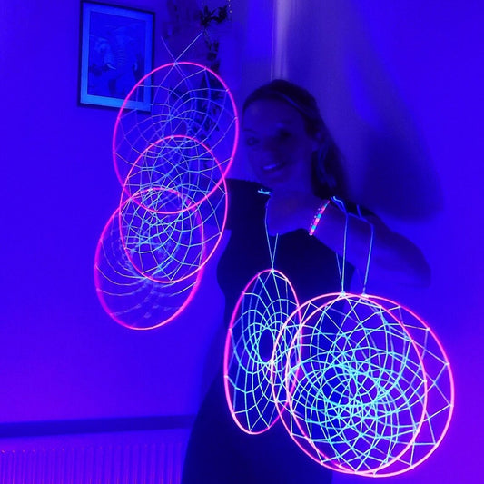 uv dreamcatcher glow in the dark string art ceiling hanger