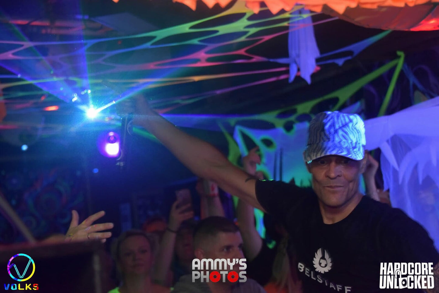 uv neon rainbow pride stretch rave decoration tapestry ceiling event decor