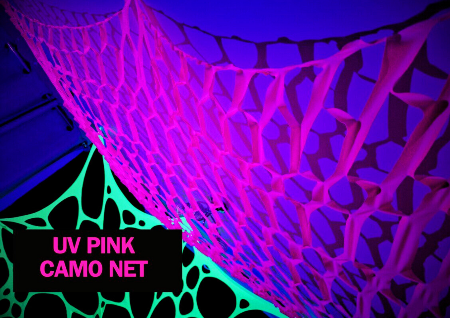 uv pink stretch camo netting event decoration for ceiling