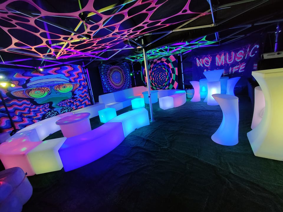 uv neon party decorations webbing tapestry for events