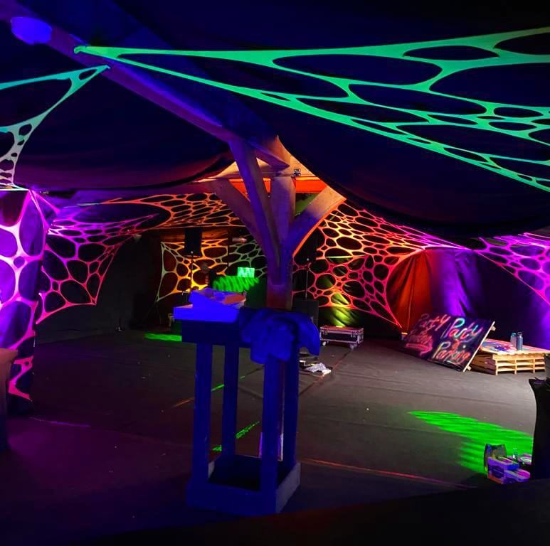 UV Psytrance Glow in the dark Venue decoration Transformation