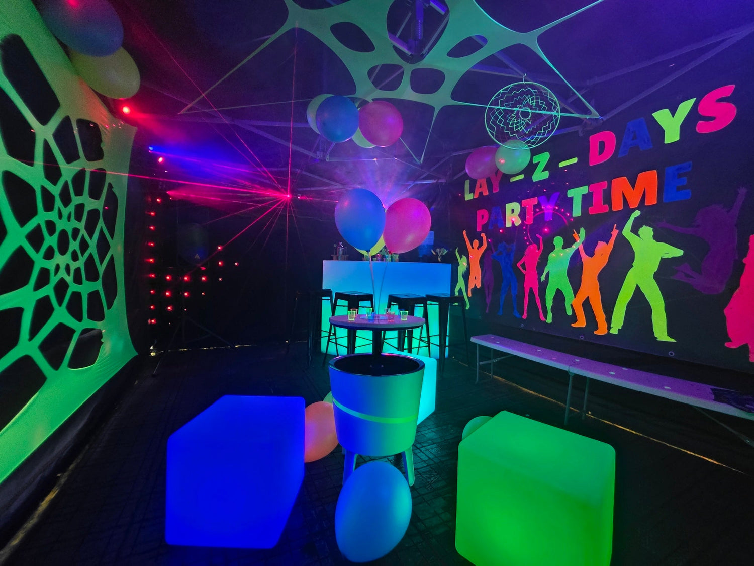 UV Glow party tent hire