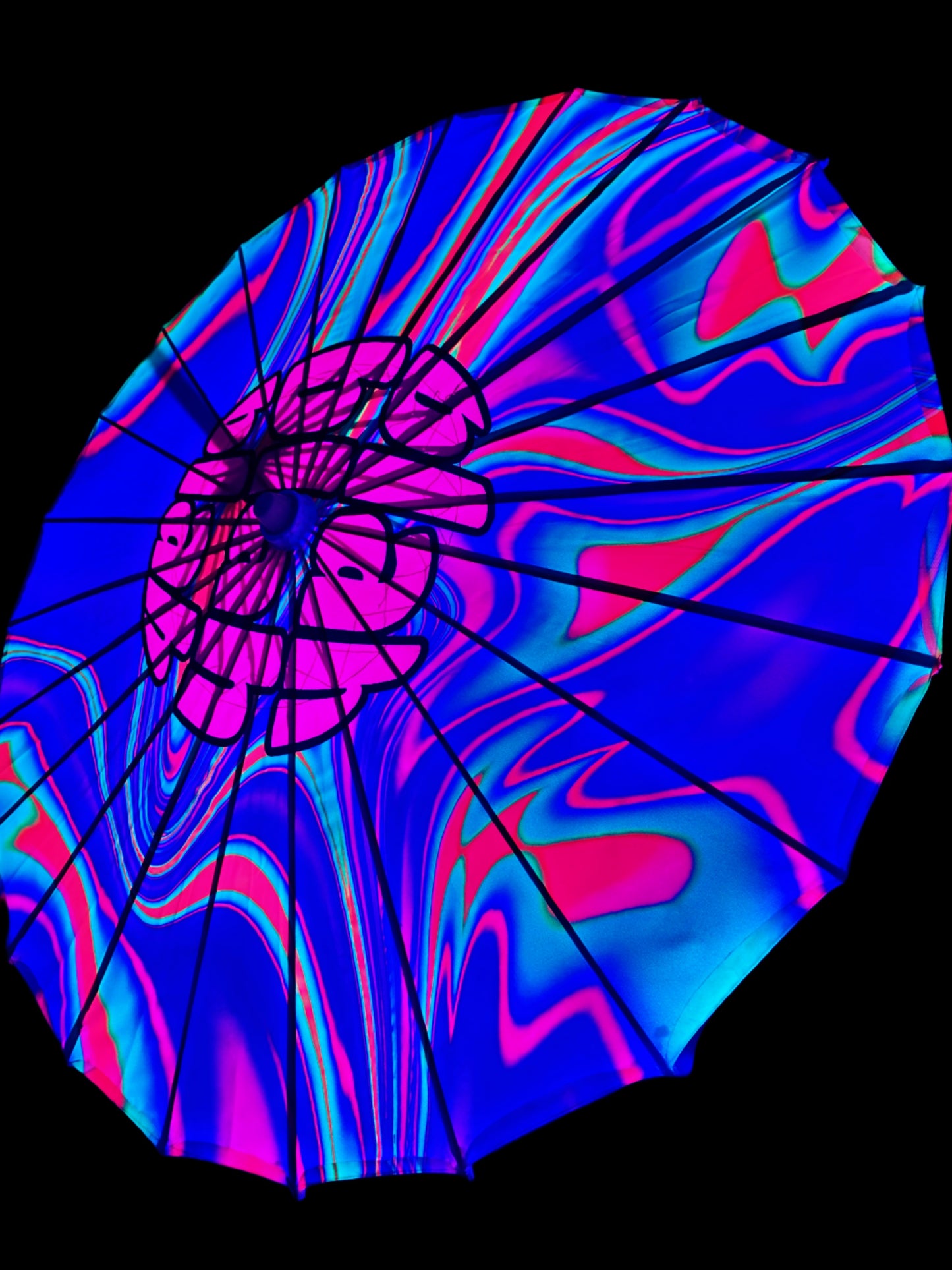 Uv reactive festival rave blacklight parasol