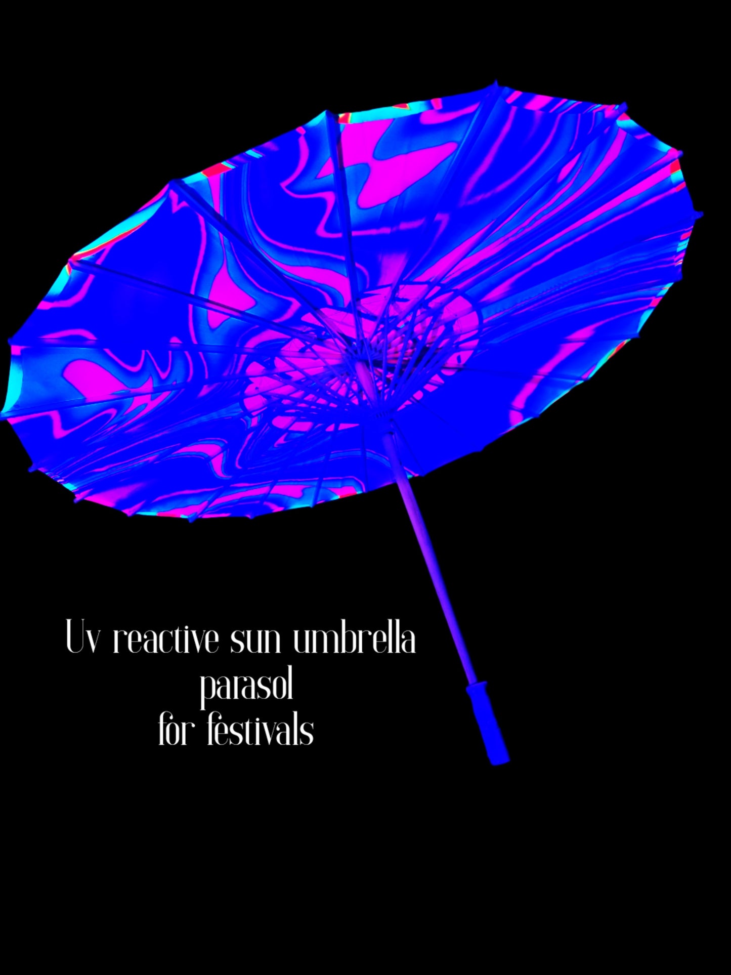 Uv reactive festival rave blacklight parasol