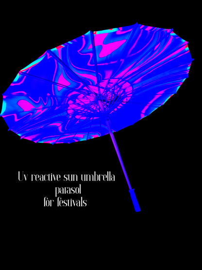 Uv reactive festival rave blacklight parasol
