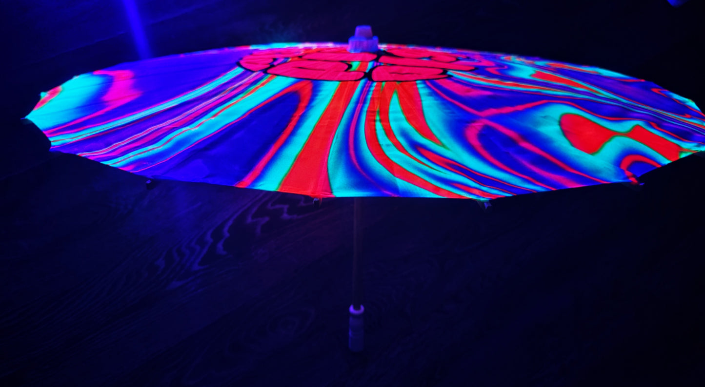 Uv reactive festival rave blacklight parasol