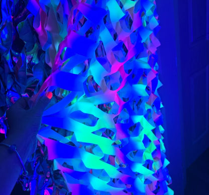 NEW- Uv Rainbow  Stretch Camo Netting Decoration
