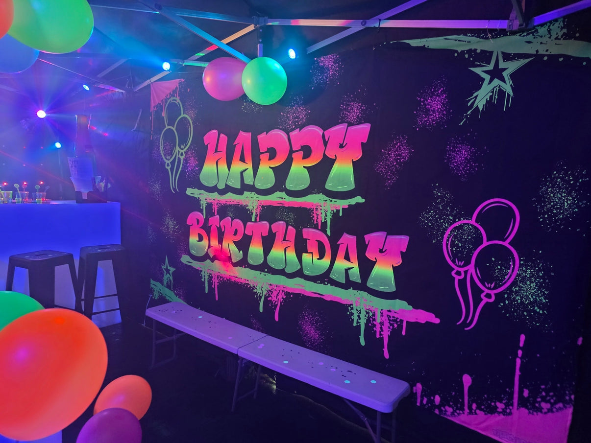 Large 3x6 metre UV-resistant party tent from Lay-z-days Event's, perfect for outdoor birthday celebrations, set up outdoors.