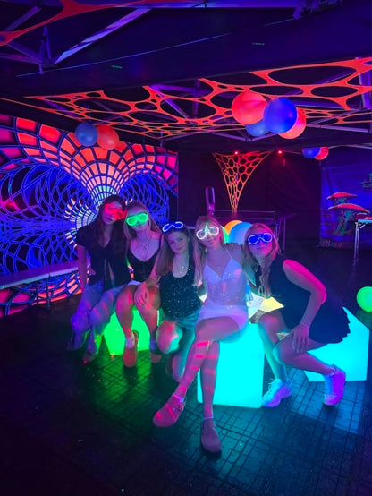 UV Neon Stretch Glow webbing decoration x3 pk