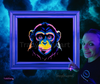 Monkey UV poster art glowing at blacklight party glow in the dark wall posters