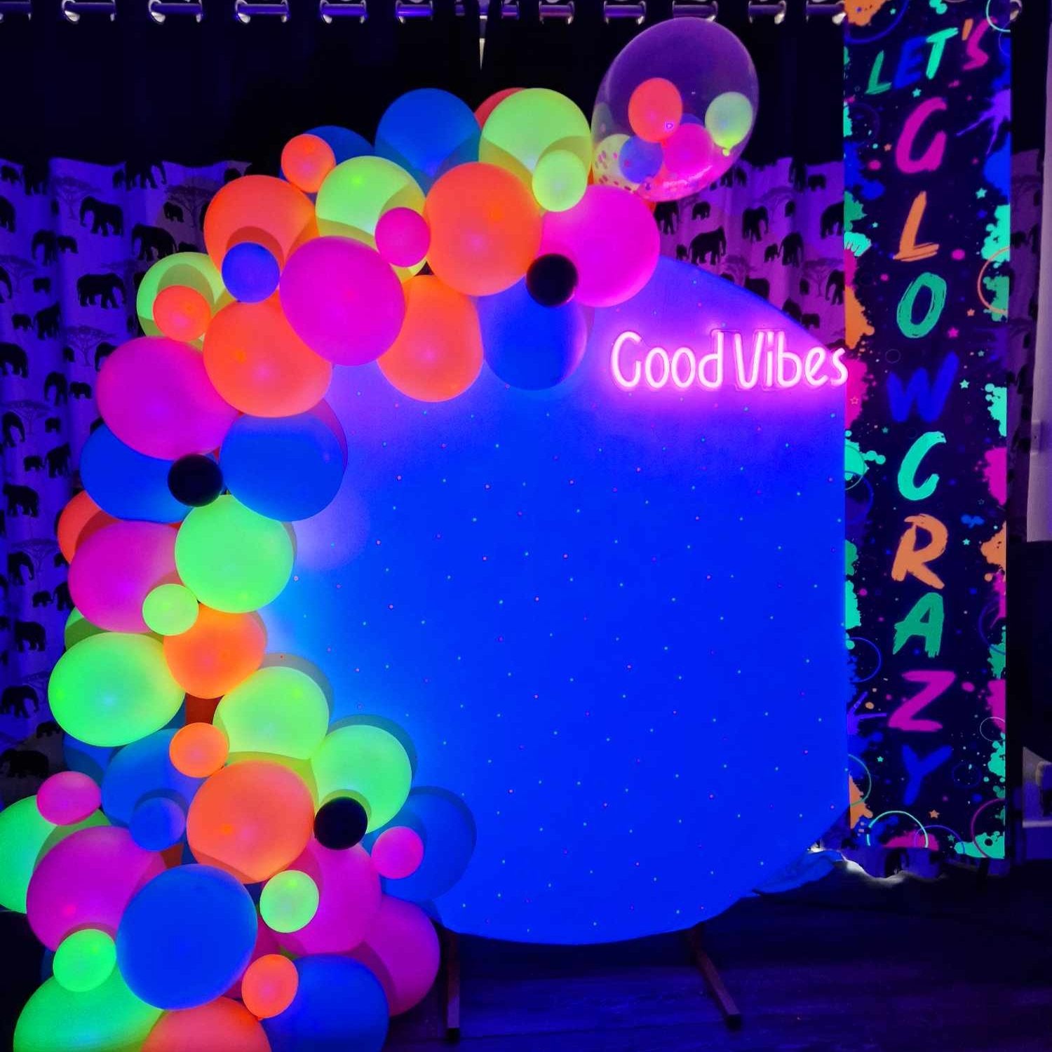 uv balloon hire glow in the dark balloons decoration