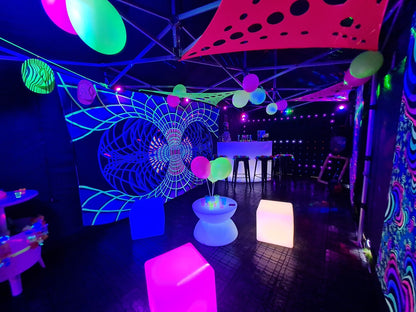 UV Rave cave party tent hire Shropshire