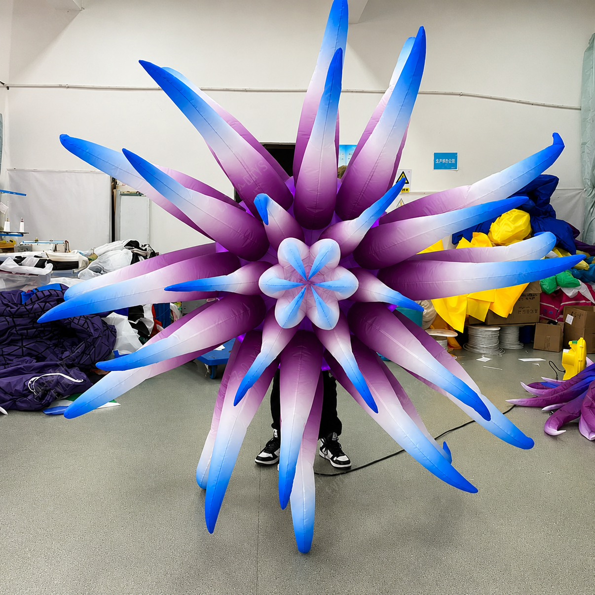Large Giant LED Fantasy Forest inflatable flower decoration by Lay-z-days Event's™, glowing with vibrant lights for outdoor display