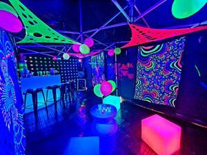 UV Rave cave party tent hire Shropshire