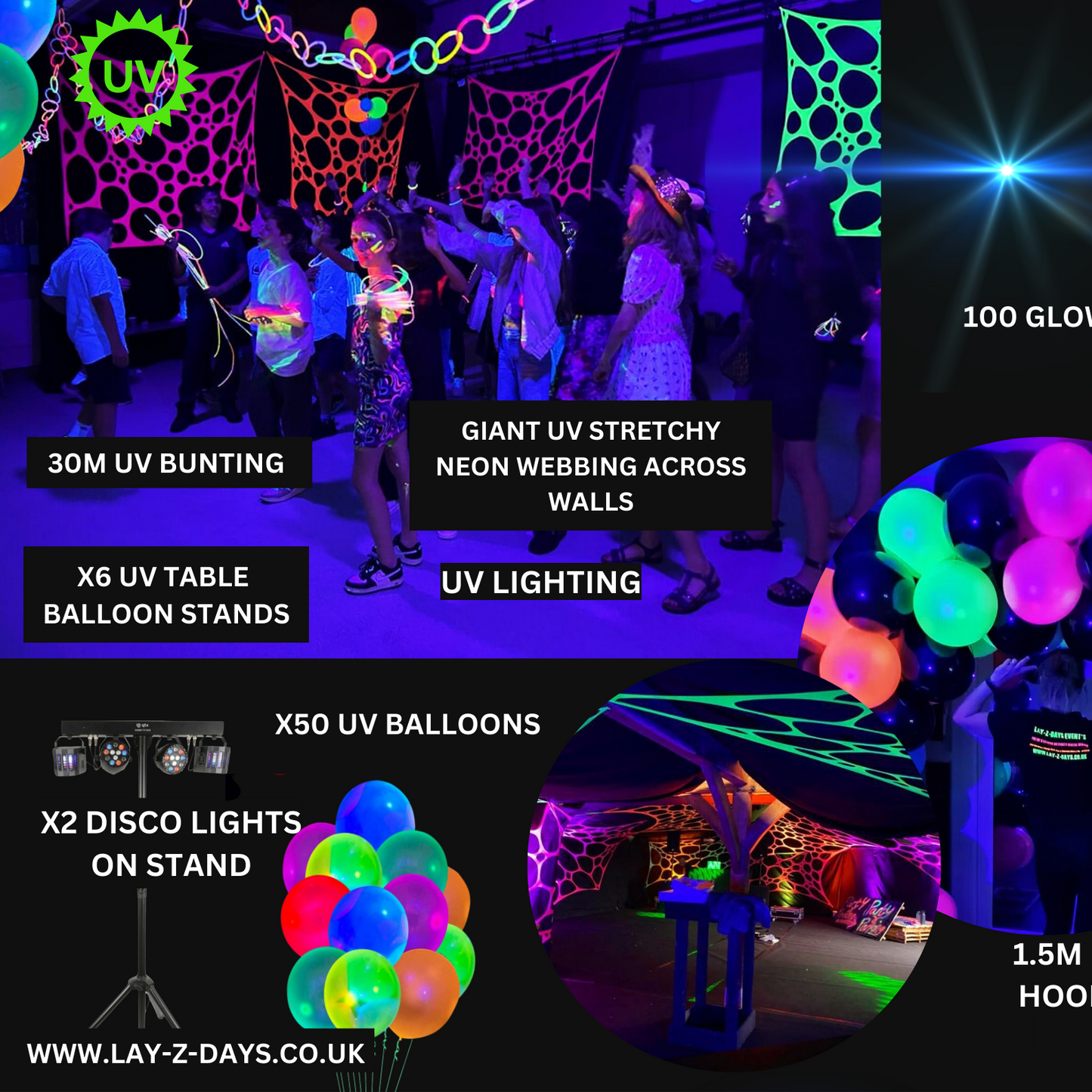 UV Lets Glow Webbing Decoration Package