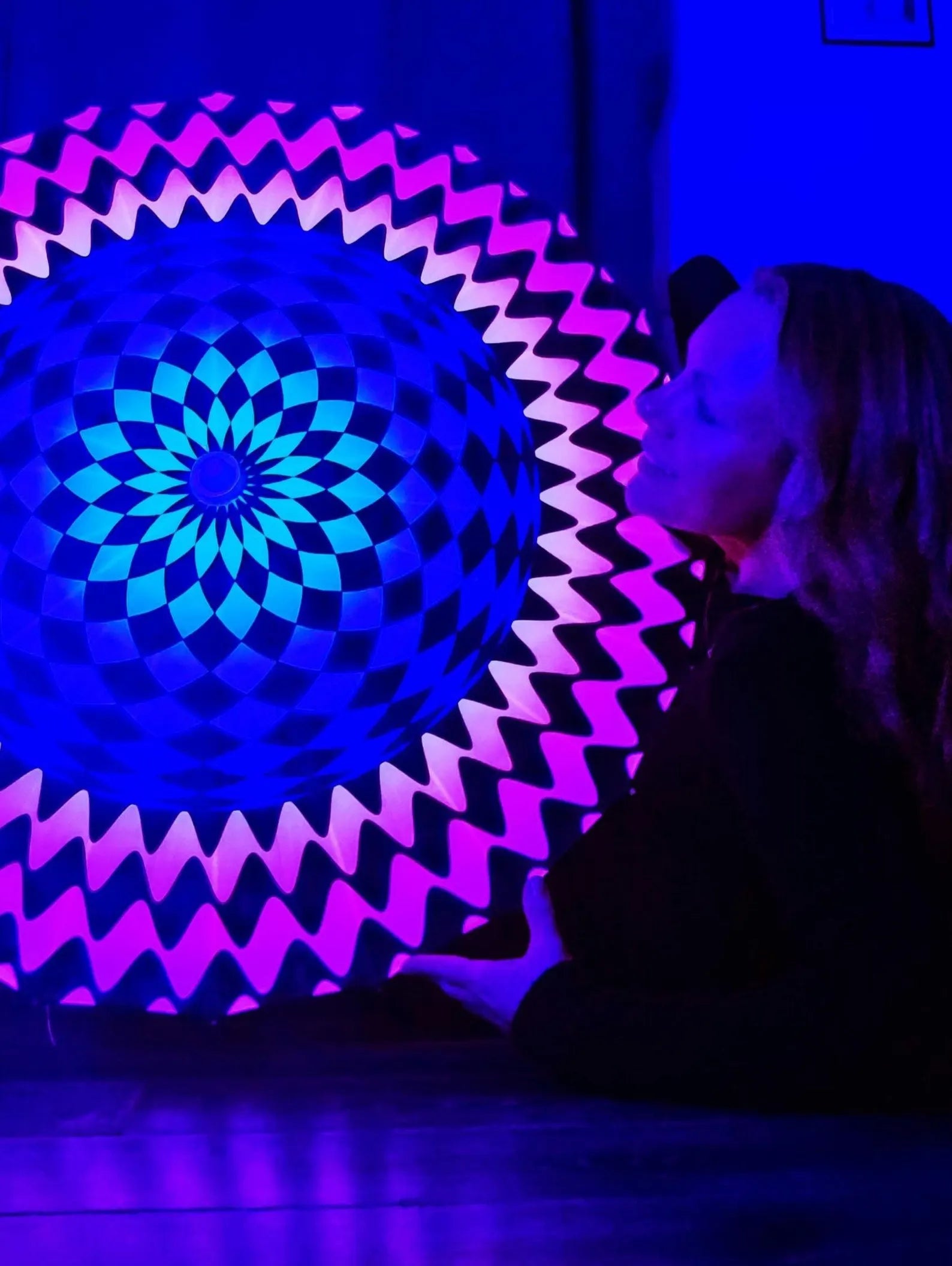Uv reactive festival rave blacklight parasol – Lay-z-days Event's™