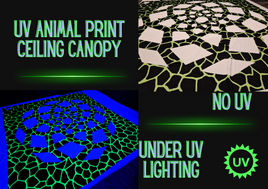 uv ceiling canopy in animal neon print design 