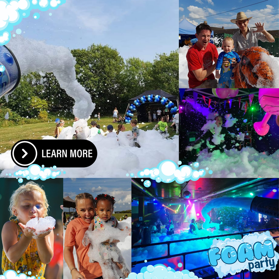 Foam party hire for events in Telford, Shropshire and covering the UK 