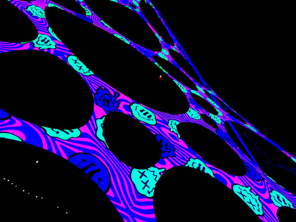 UV Décor Happy rave stretch event tapestry neon decoration – Lay-z-days ...