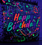 Uv Blacklight Happy birthday Tapestry