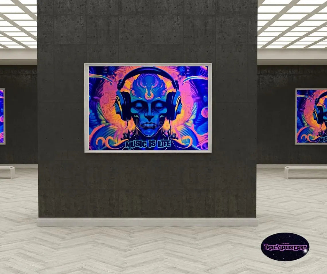 Uv Reactive Alien Mantra print, A4, A3, wall art, poster
