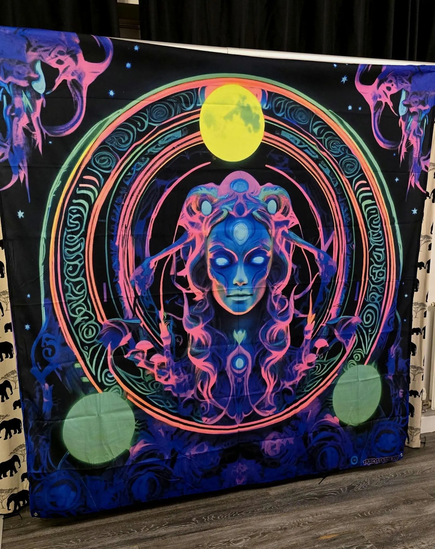 Uv Blacklight Hecate, goddess tapestry
