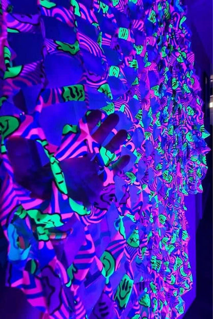UV Décor blacklight happy rave Camo Netting