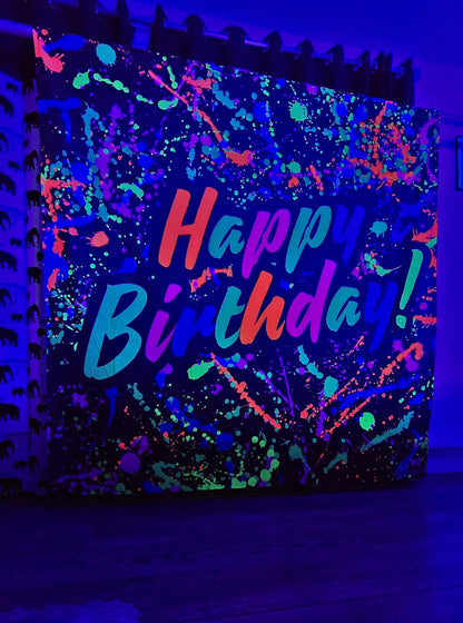 Uv Blacklight Happy birthday Tapestry