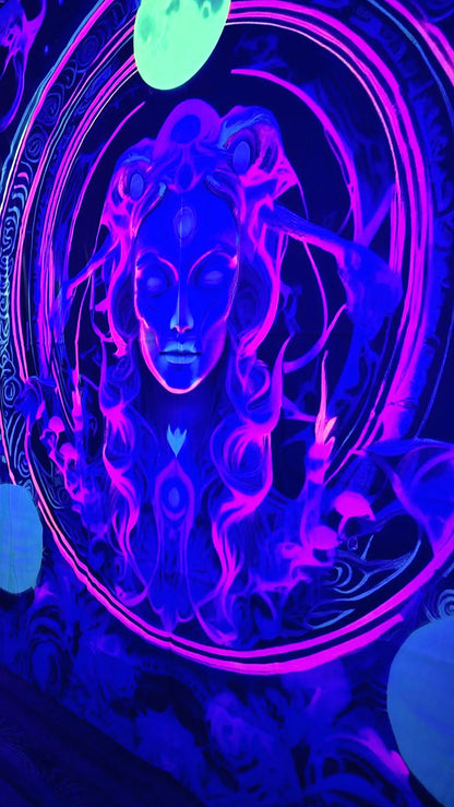 Uv Blacklight Hecate, goddess tapestry