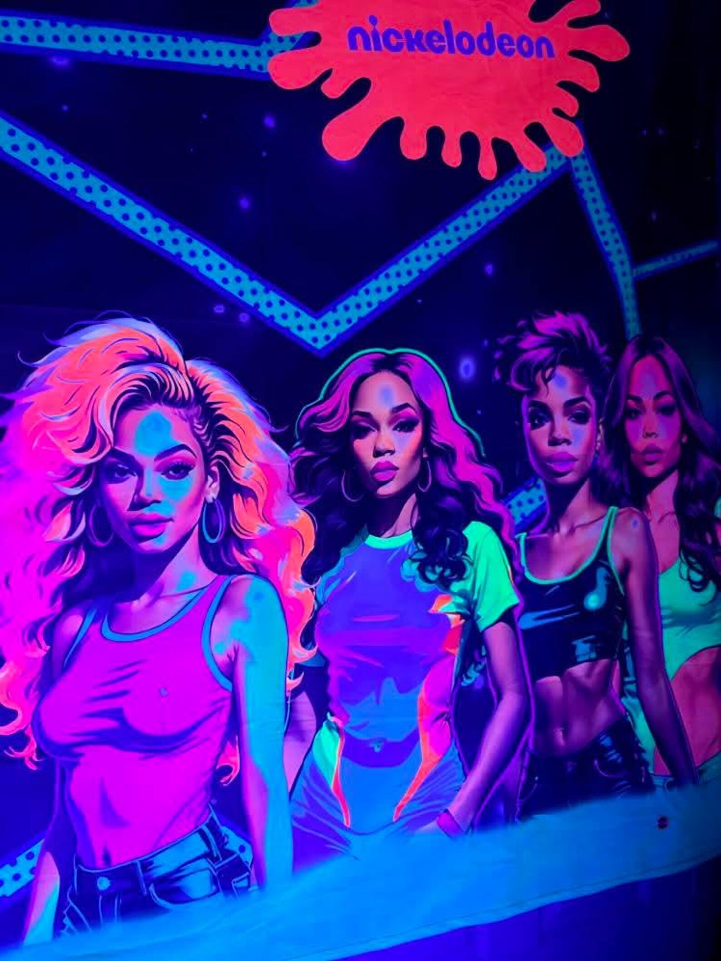 Uv Back to the 90s glow in the dark tapestry