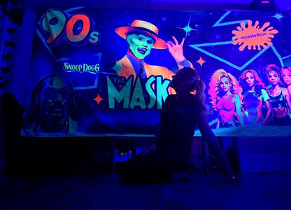 Uv Back to the 90s glow in the dark tapestry