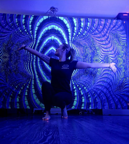 UV Reactive Fractal blacklight wall hanging tapestry