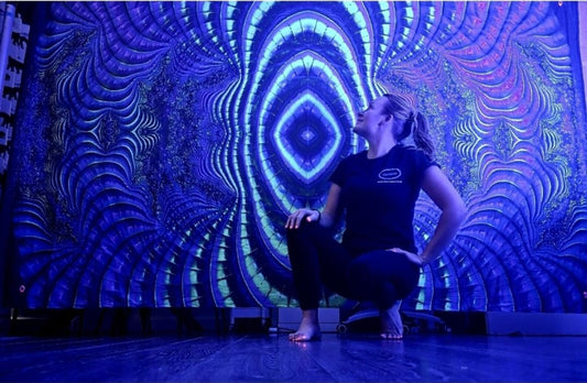 UV Reactive Fractal blacklight wall hanging tapestry